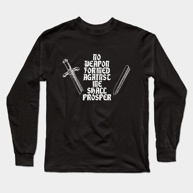 No Weapon Formed Against Me Long Sleeve T-Shirt by kthorjensen